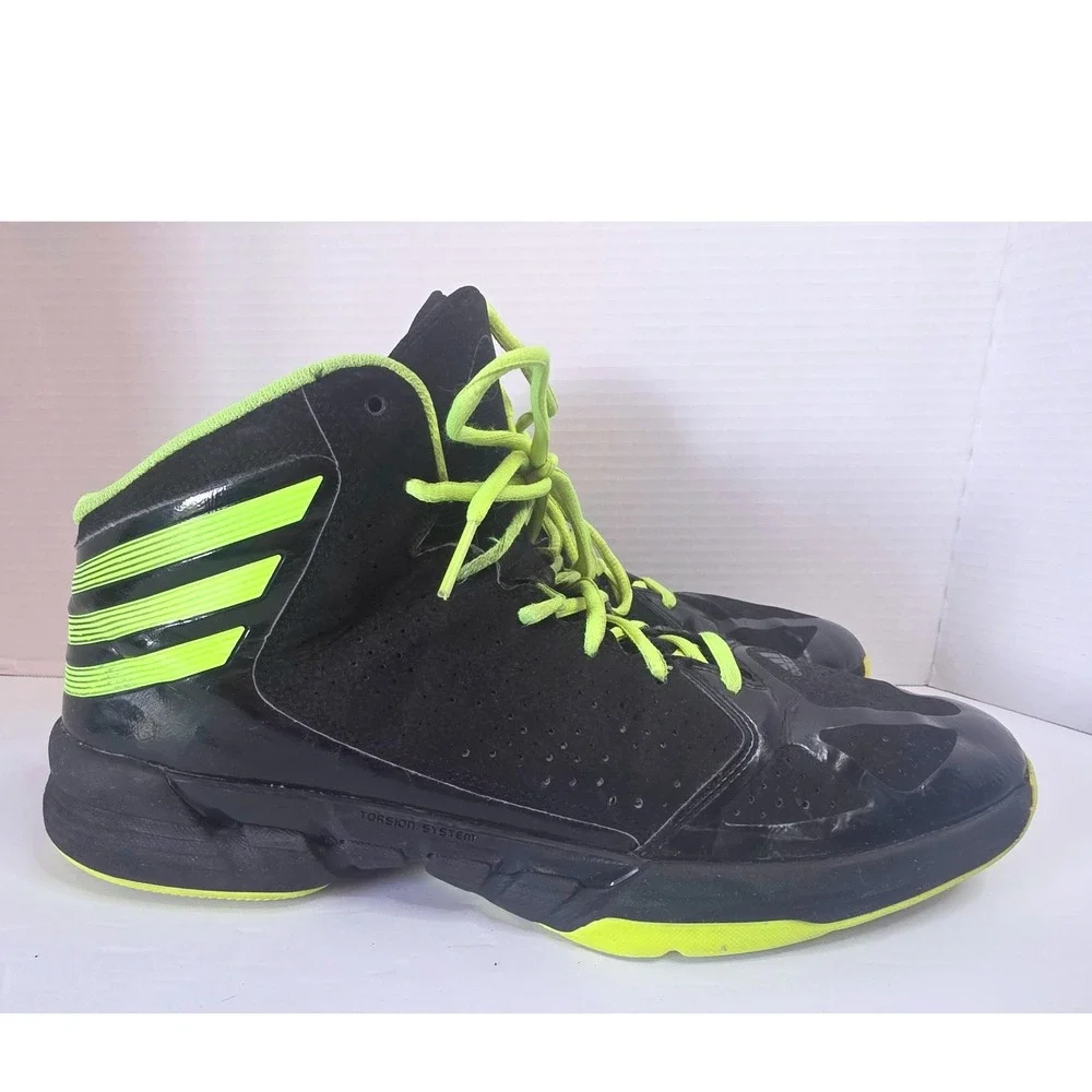 Adidas Isolation 2 Basketball Shoes Mens 13 Black Electric Yellow CALLOUT